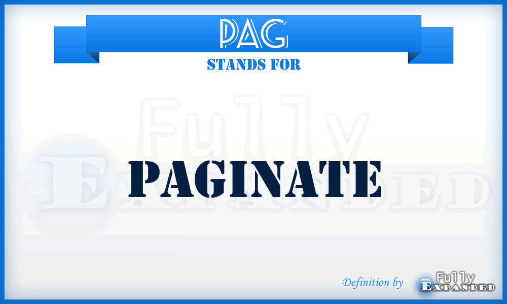 PAG - Paginate