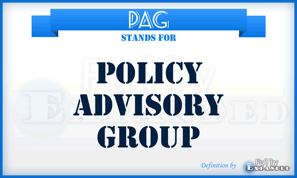 PAG - Policy Advisory Group