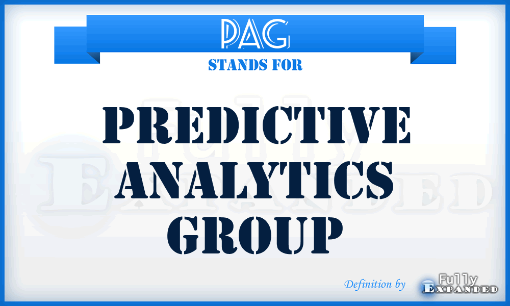 PAG - Predictive Analytics Group