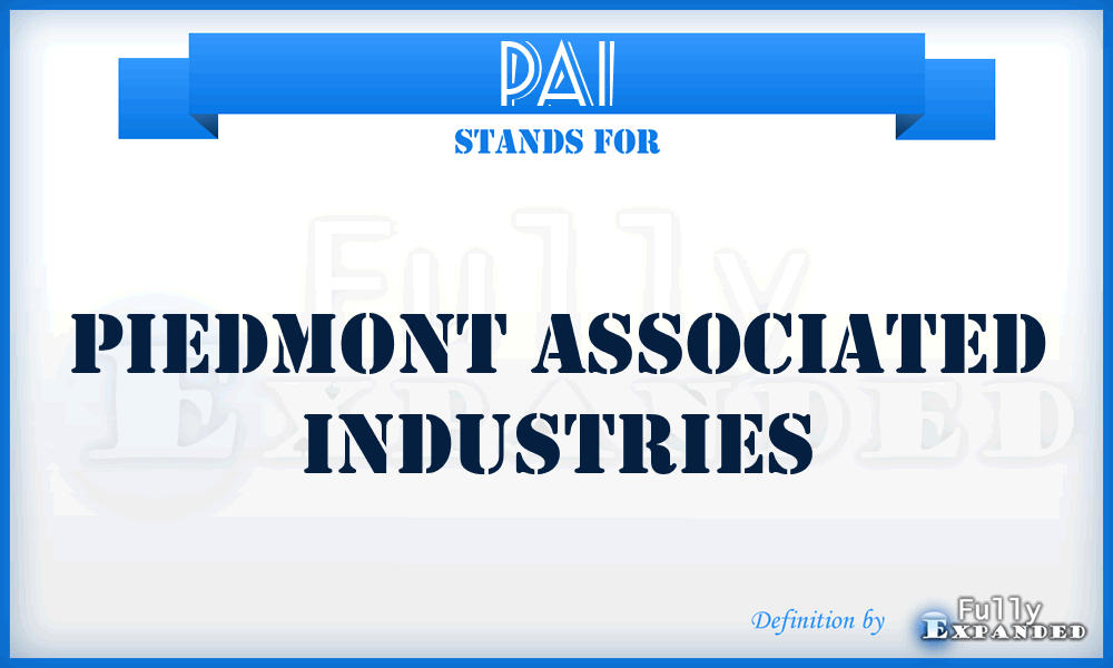 PAI - Piedmont Associated Industries