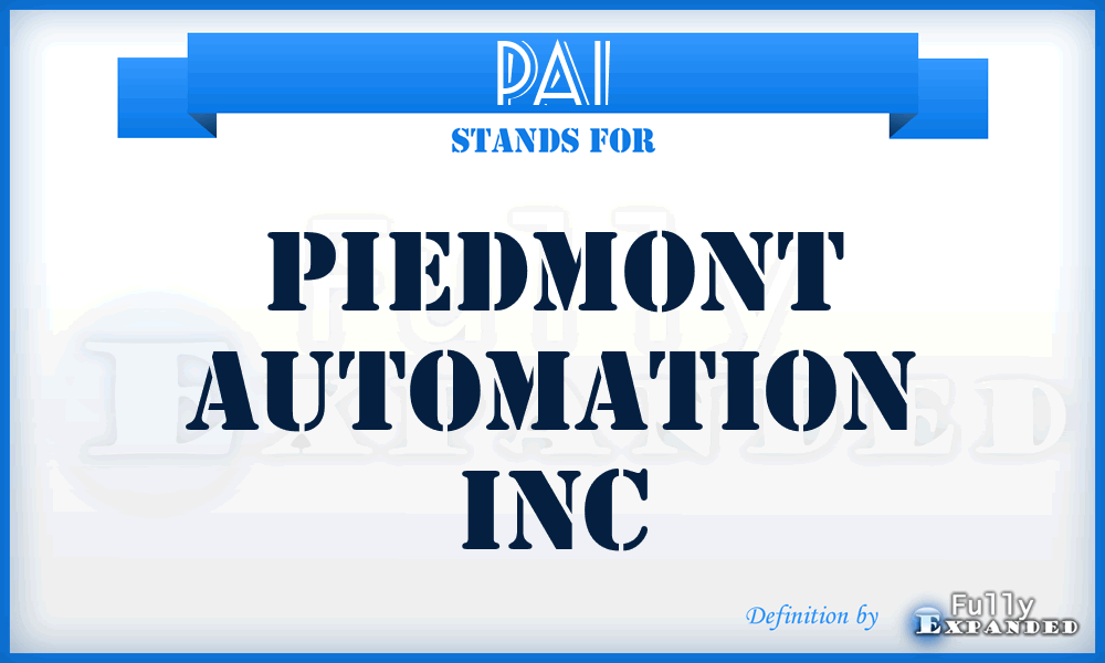 PAI - Piedmont Automation Inc