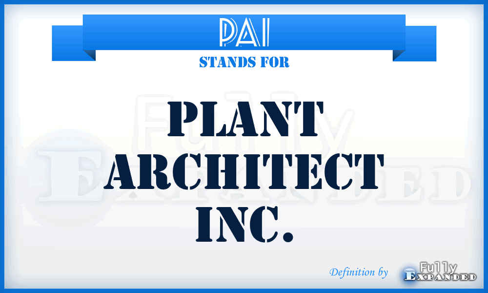 PAI - Plant Architect Inc.