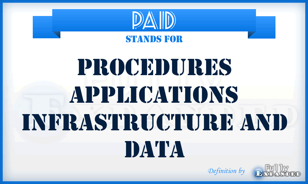 PAID - Procedures Applications Infrastructure And Data