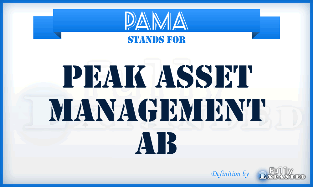 PAMA - Peak Asset Management Ab