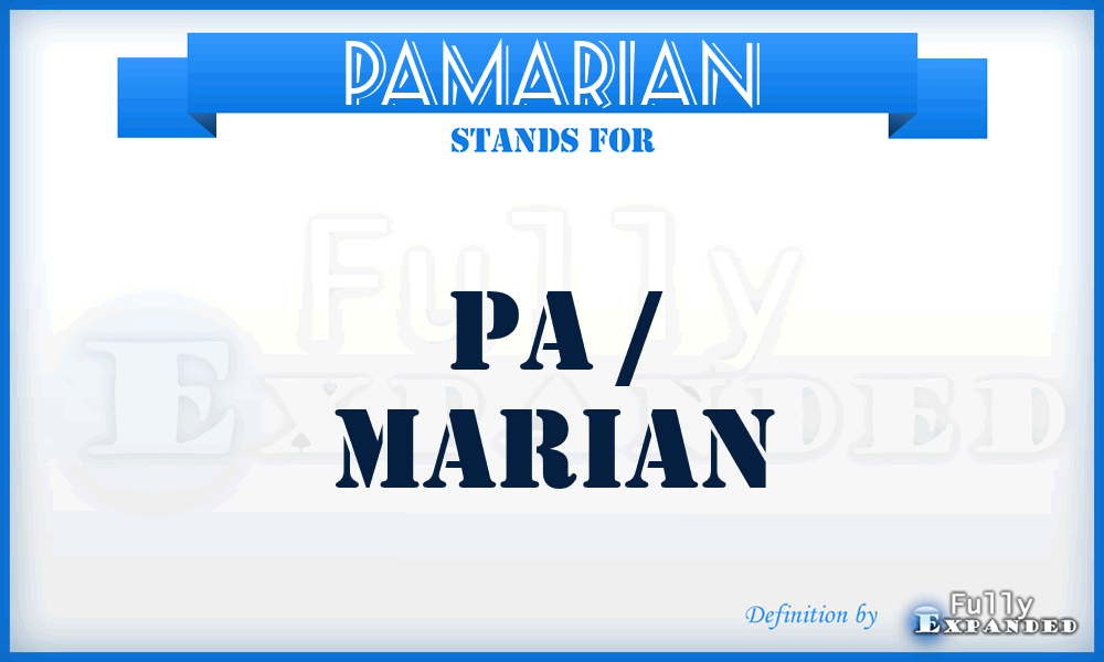 PAMARIAN - Pa / Marian