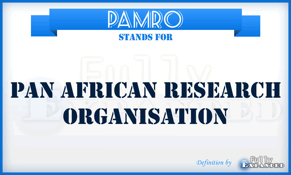 PAMRO - Pan African Research Organisation
