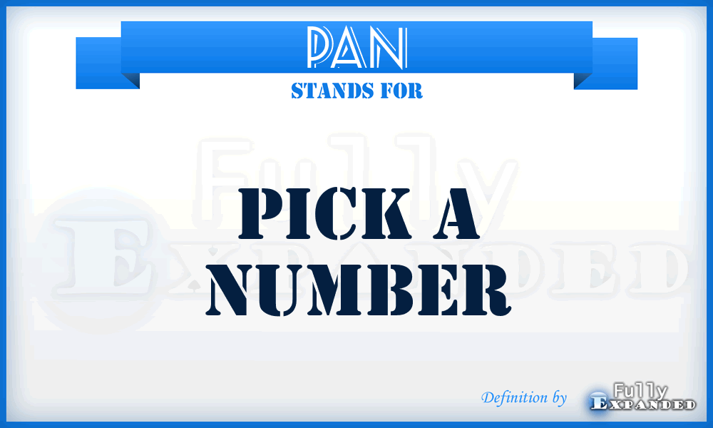 PAN - Pick A Number