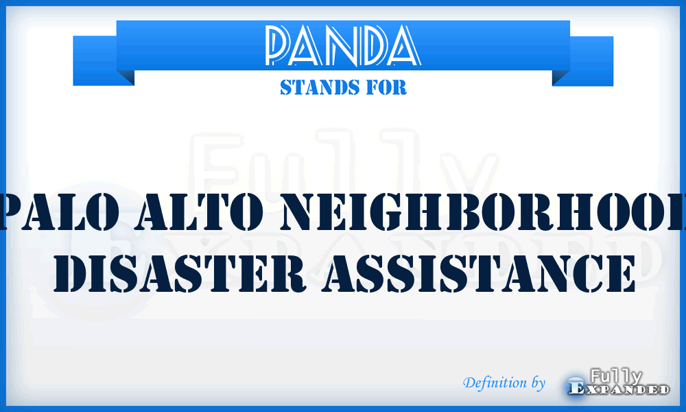 PANDA - Palo Alto Neighborhood Disaster Assistance