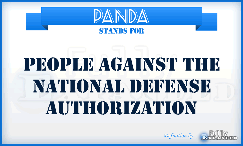 PANDA - People Against the National Defense Authorization