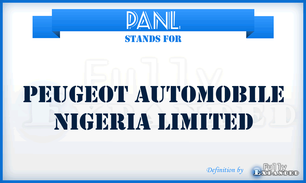 PANL - Peugeot Automobile Nigeria Limited