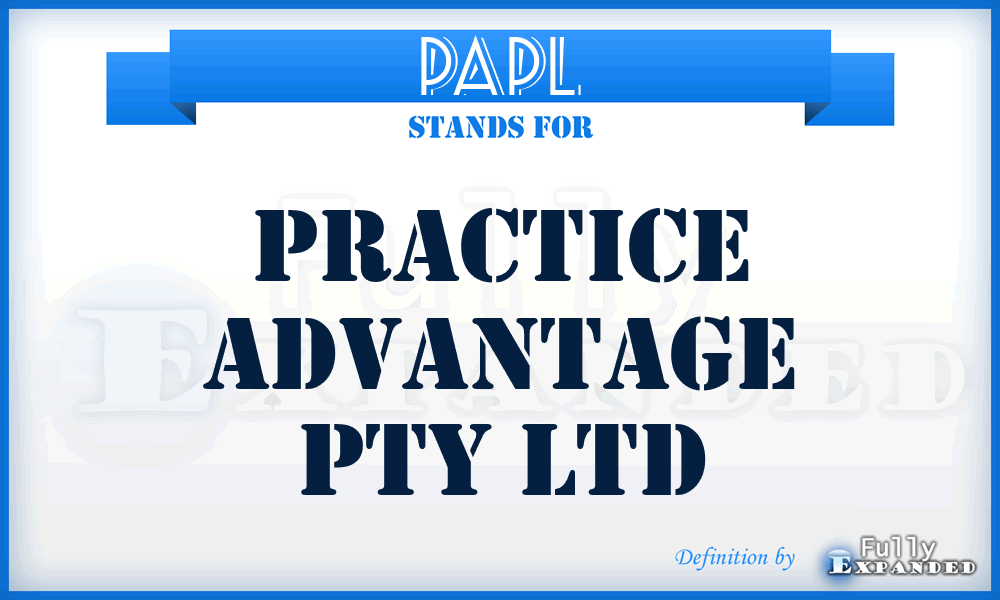 PAPL - Practice Advantage Pty Ltd