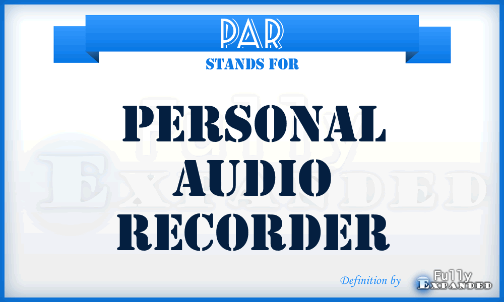 PAR - Personal Audio Recorder