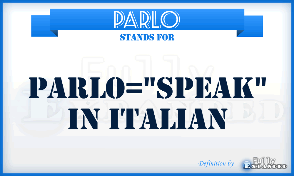 PARLO - Parlo=