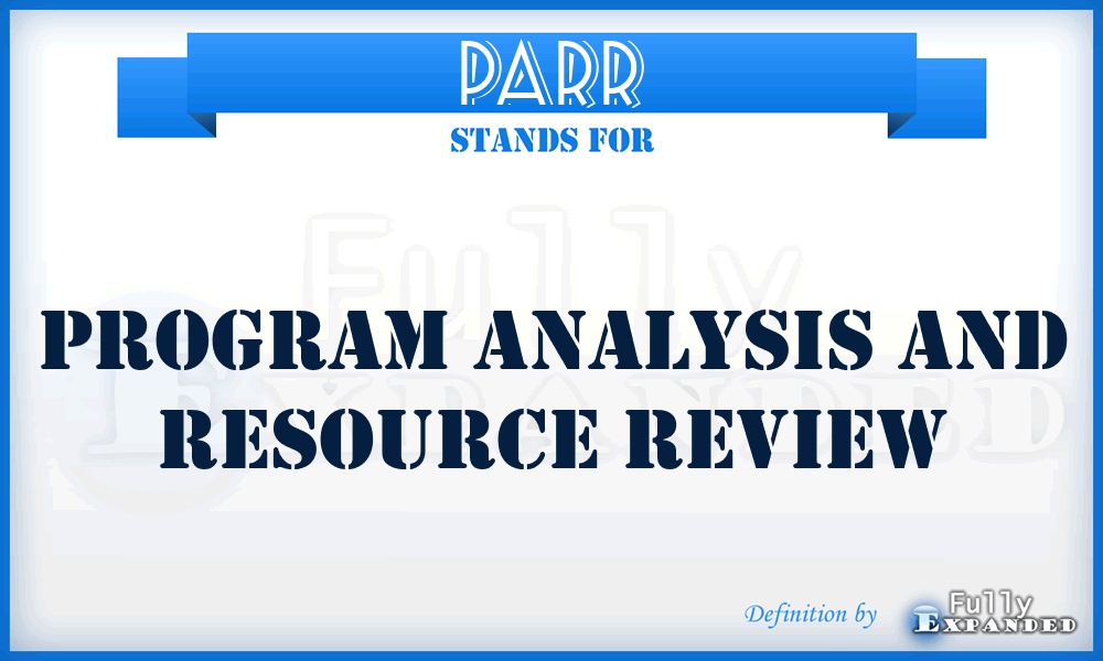 PARR - program analysis and resource review