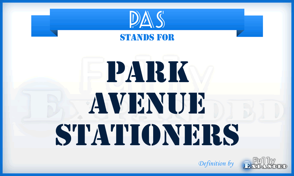 PAS - Park Avenue Stationers