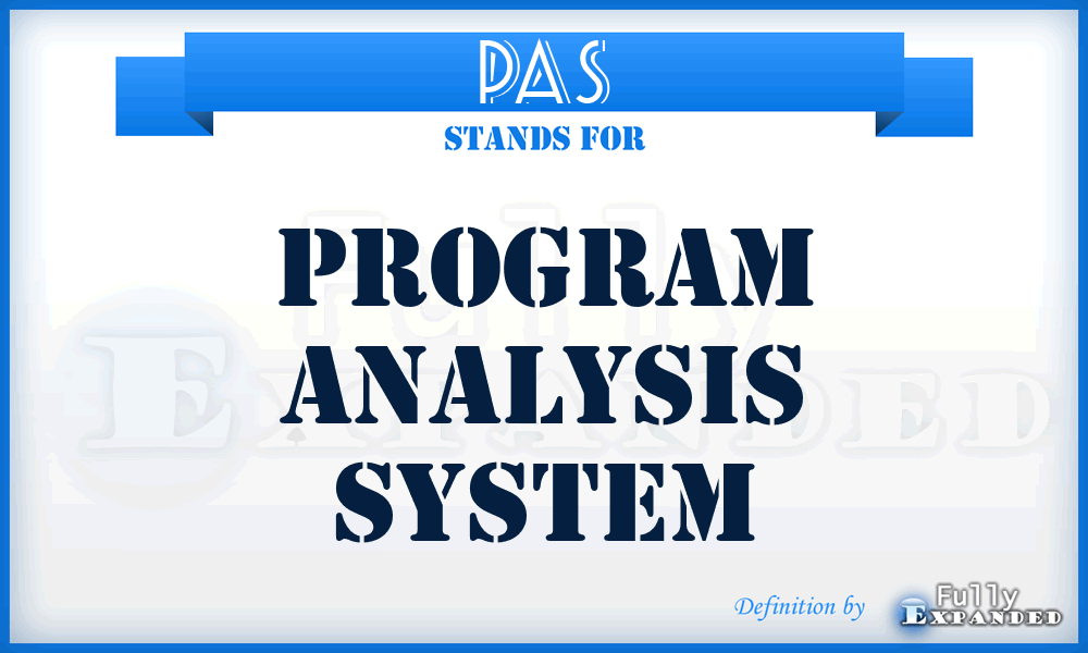 PAS - Program Analysis System