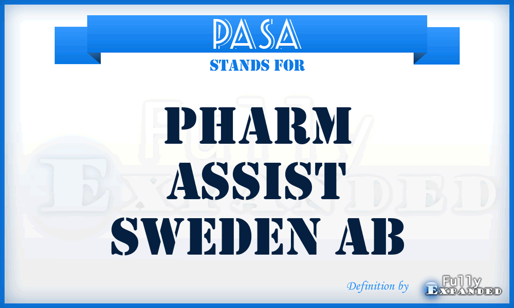 PASA - Pharm Assist Sweden Ab
