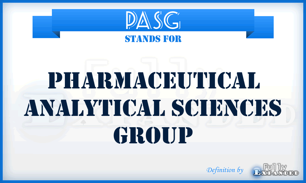 PASG - Pharmaceutical Analytical Sciences Group