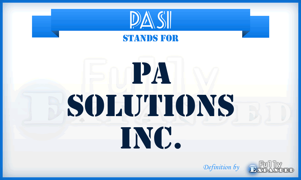 PASI - PA Solutions Inc.