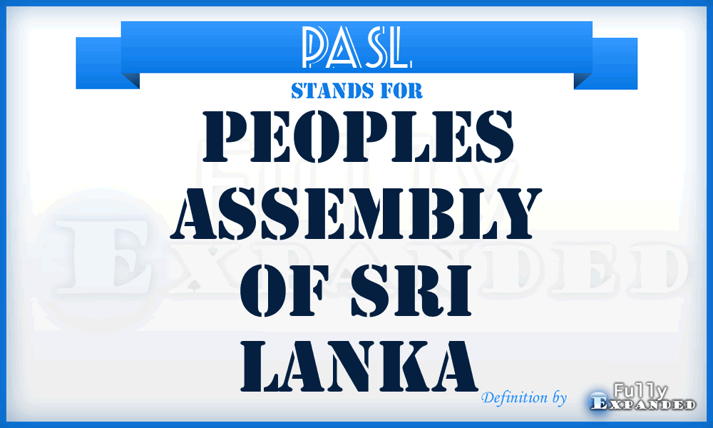 PASL - Peoples Assembly of Sri Lanka