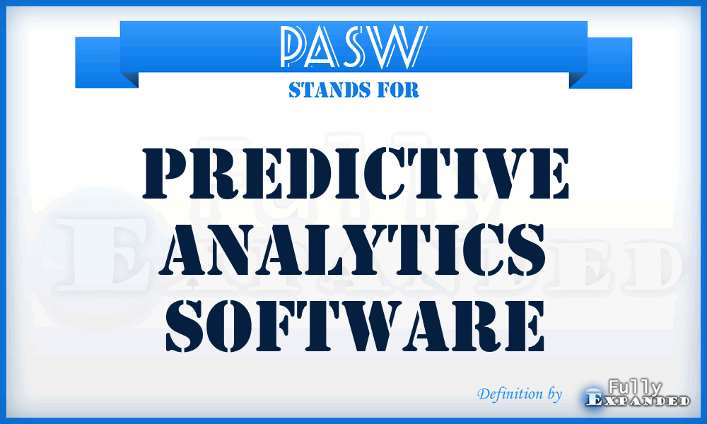 PASW - Predictive Analytics Software