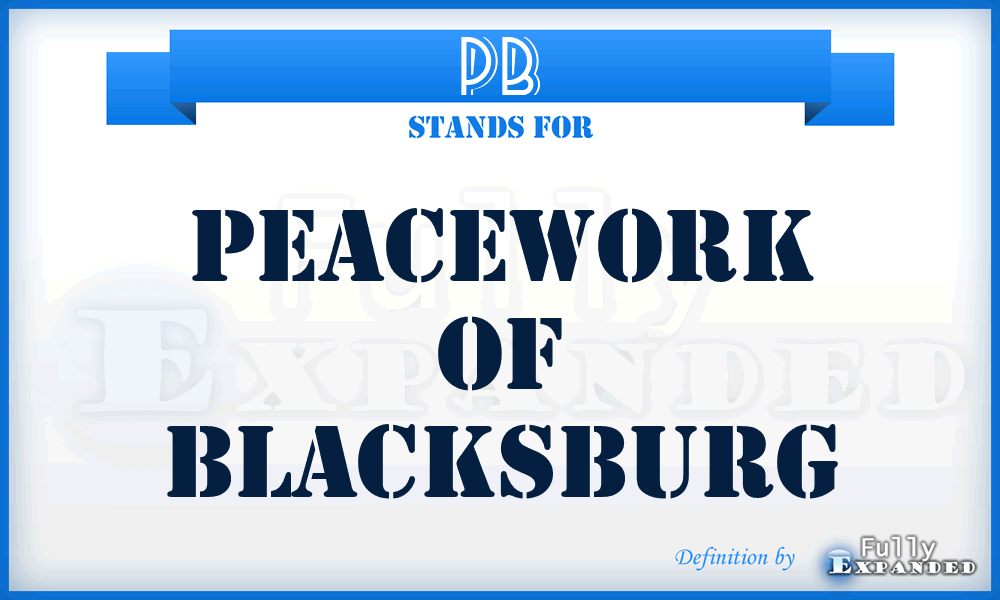 PB - Peacework of Blacksburg