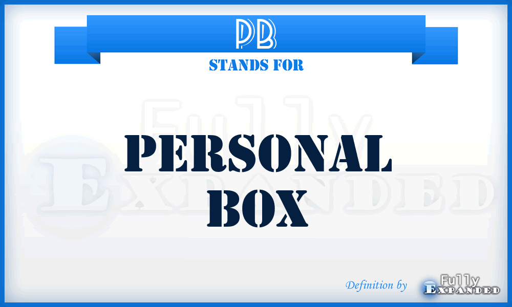 PB - Personal Box