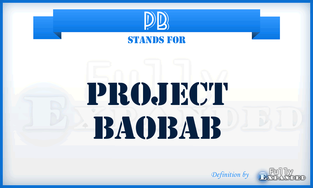 PB - Project Baobab