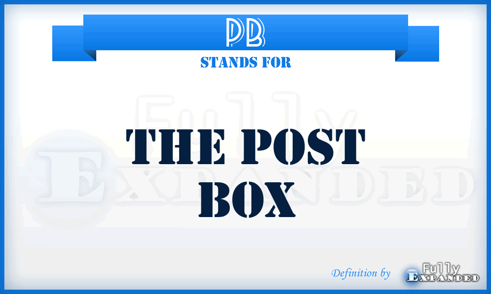 PB - The Post Box