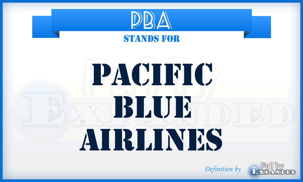 PBA - Pacific Blue Airlines