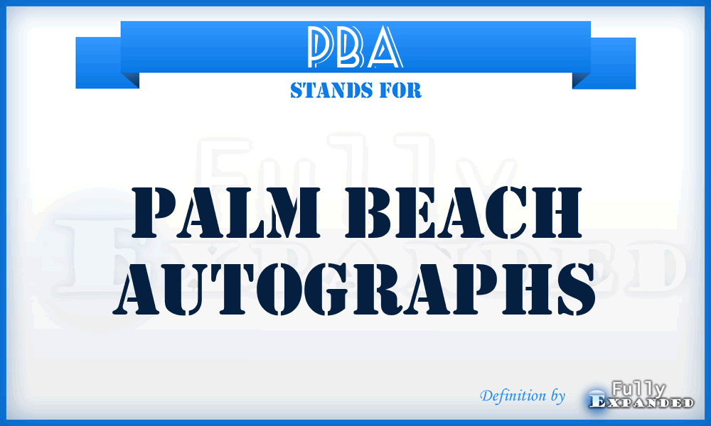 PBA - Palm Beach Autographs