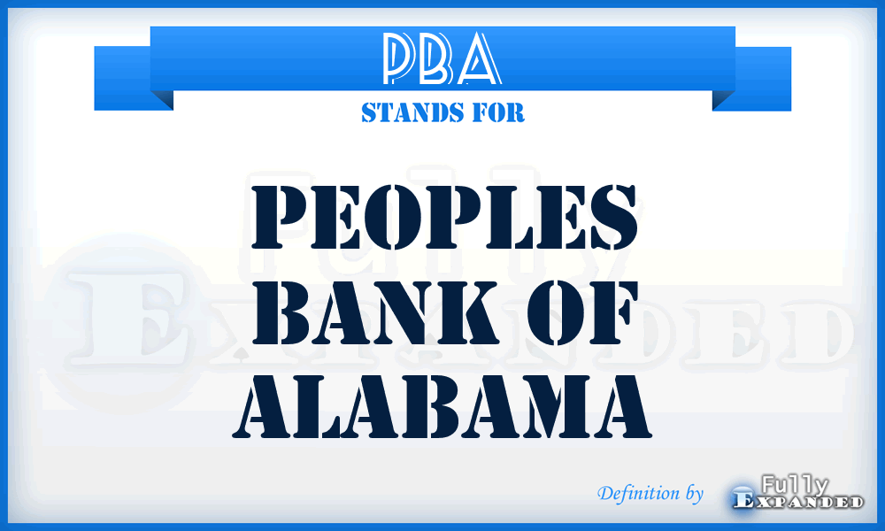 PBA - Peoples Bank of Alabama