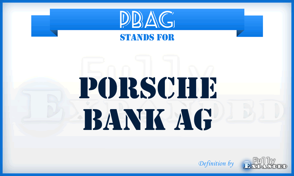 PBAG - Porsche Bank AG