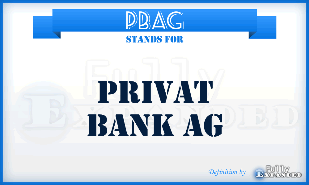PBAG - Privat Bank AG