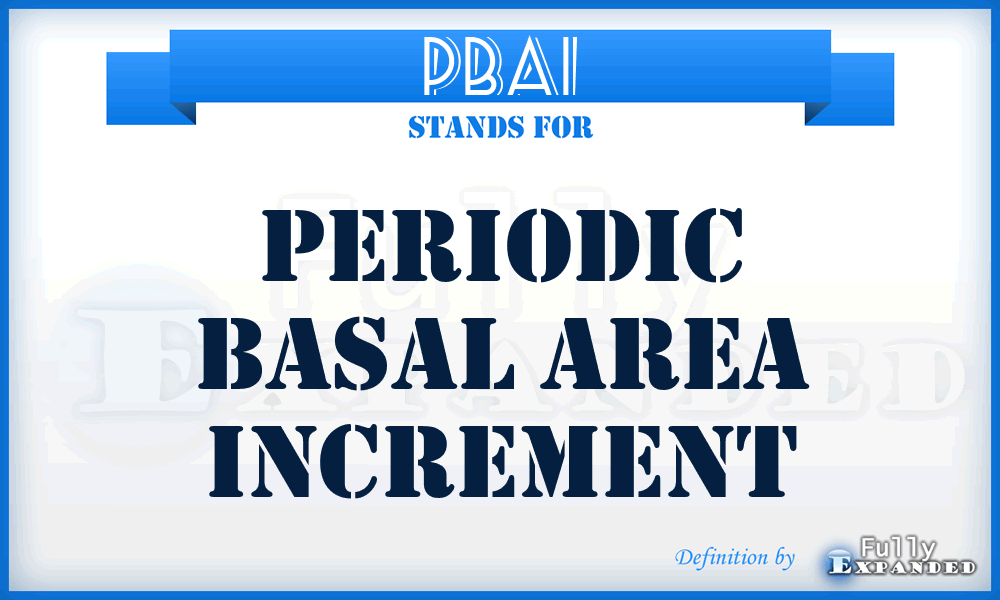 PBAI - periodic basal area increment