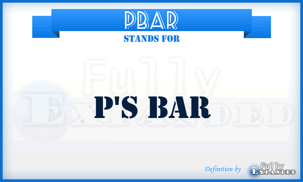 PBAR - P's Bar