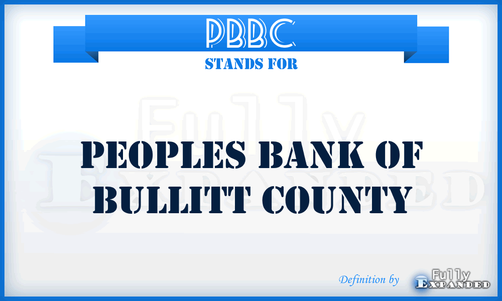 PBBC - Peoples Bank of Bullitt County