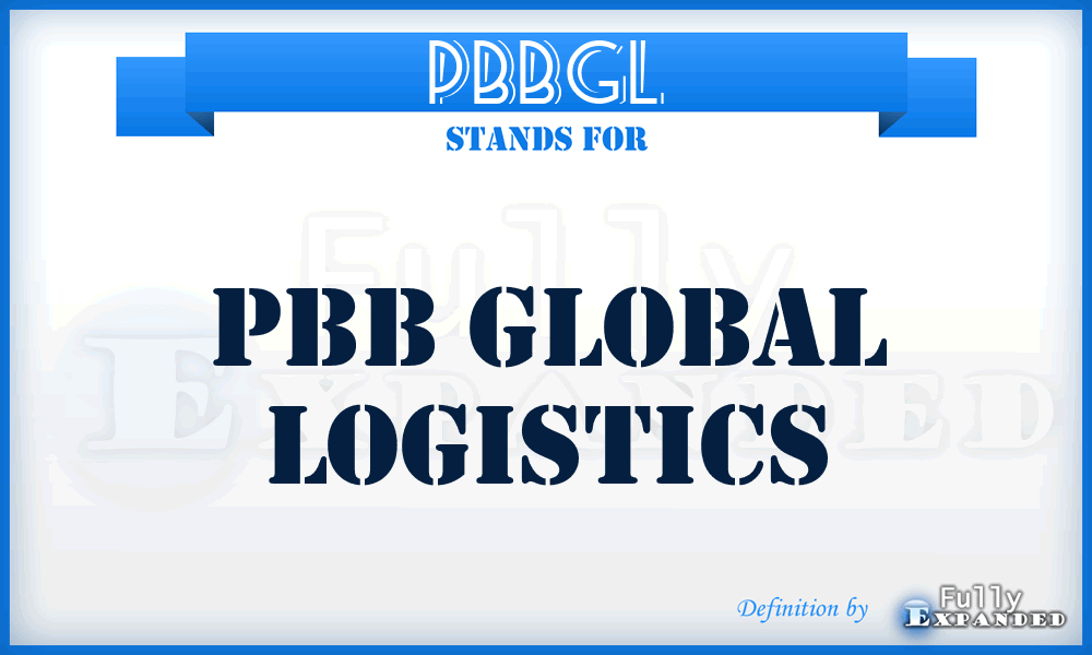PBBGL - PBB Global Logistics
