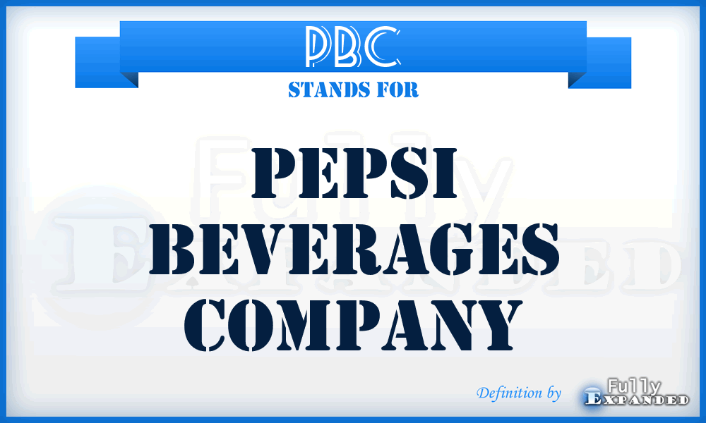 PBC - Pepsi Beverages Company