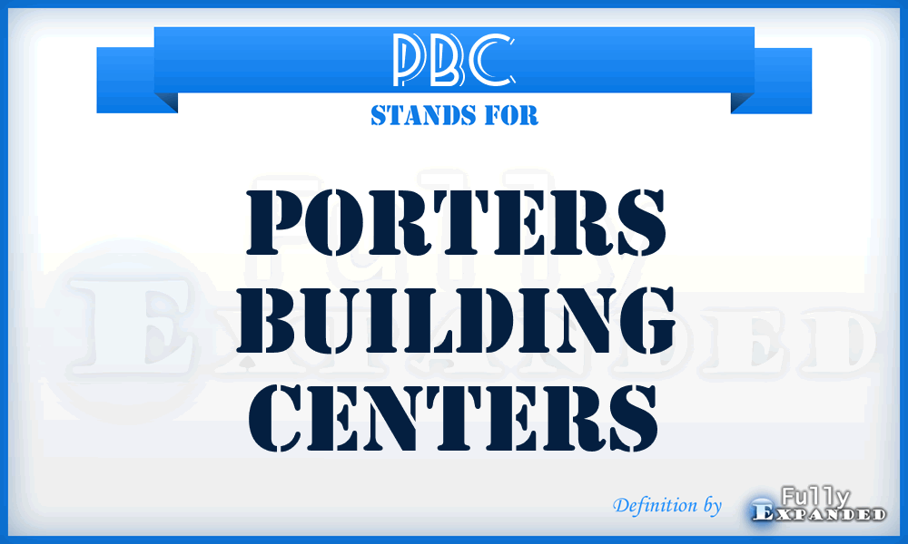 PBC - Porters Building Centers