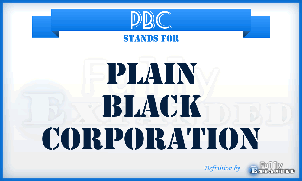 PBC - Plain Black Corporation