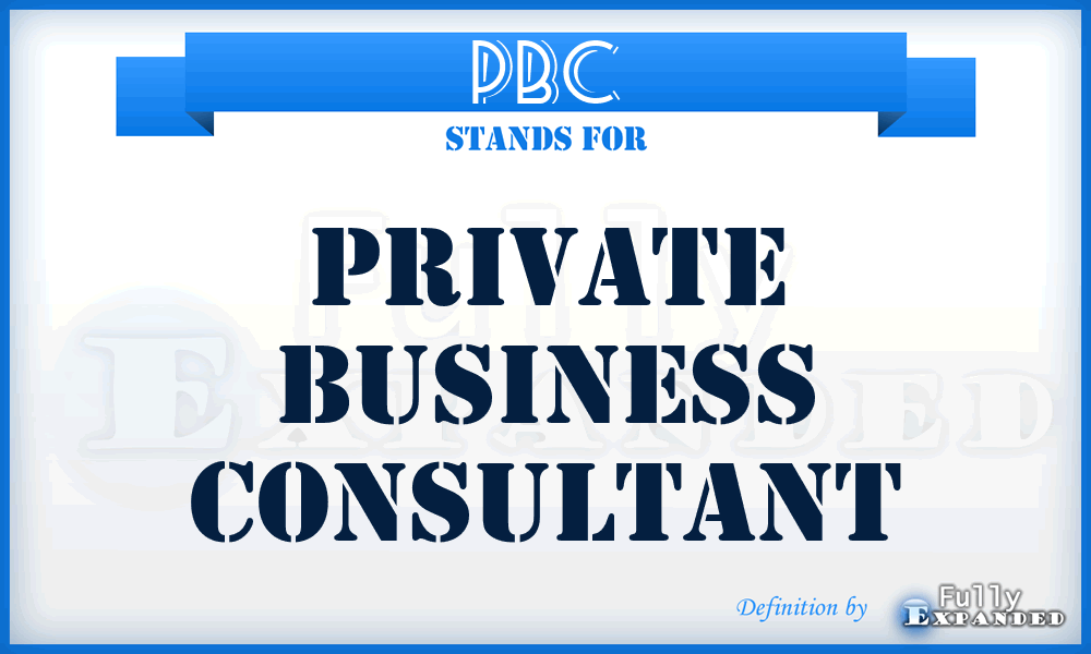 PBC - Private Business Consultant