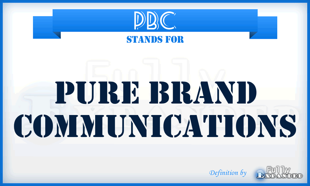 PBC - Pure Brand Communications