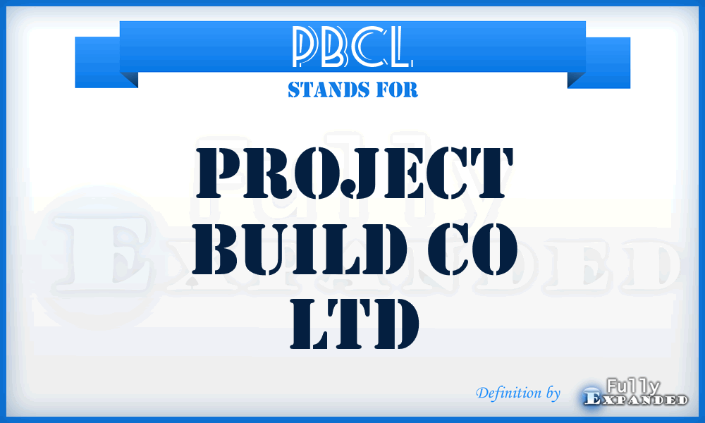 PBCL - Project Build Co Ltd