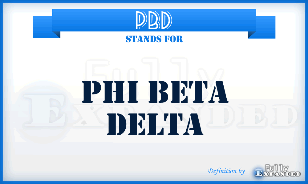 PBD - Phi Beta Delta