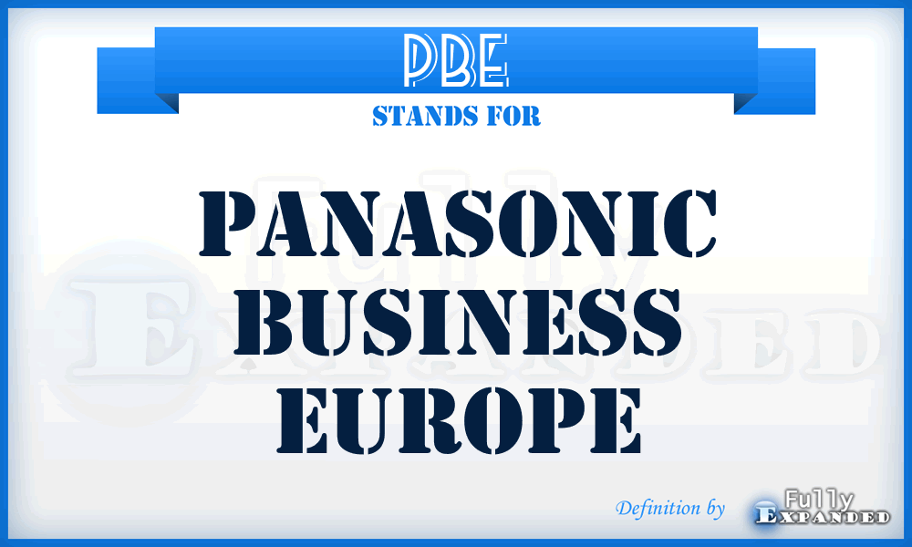 PBE - Panasonic Business Europe