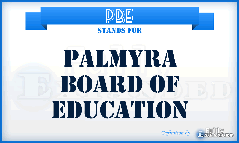 PBE - Palmyra Board of Education