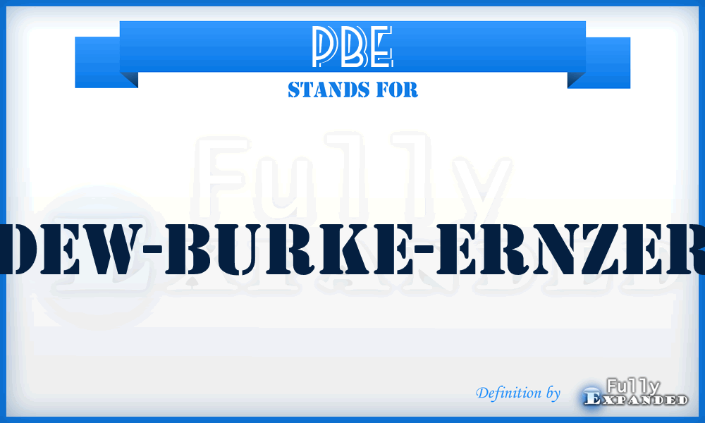PBE - Perdew-Burke-Ernzerhof