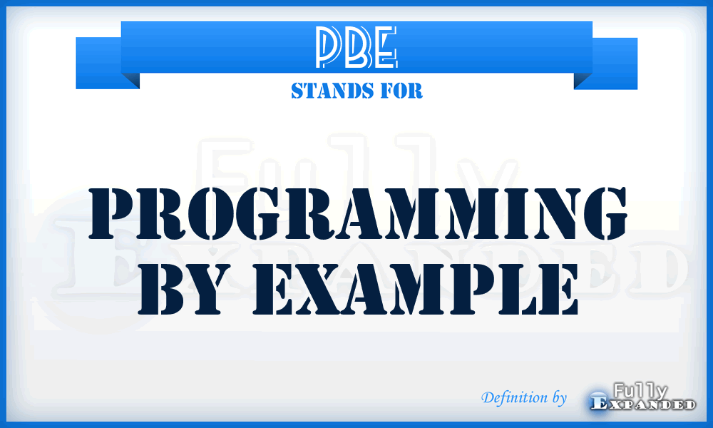 PBE - Programming By Example