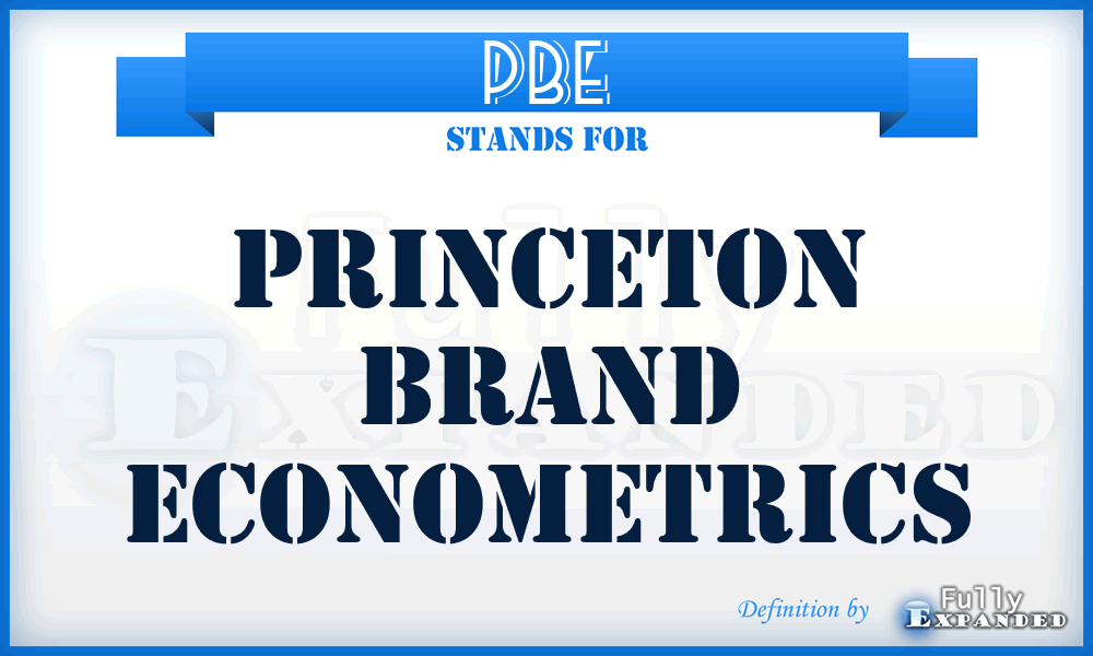 PBE - Princeton Brand Econometrics